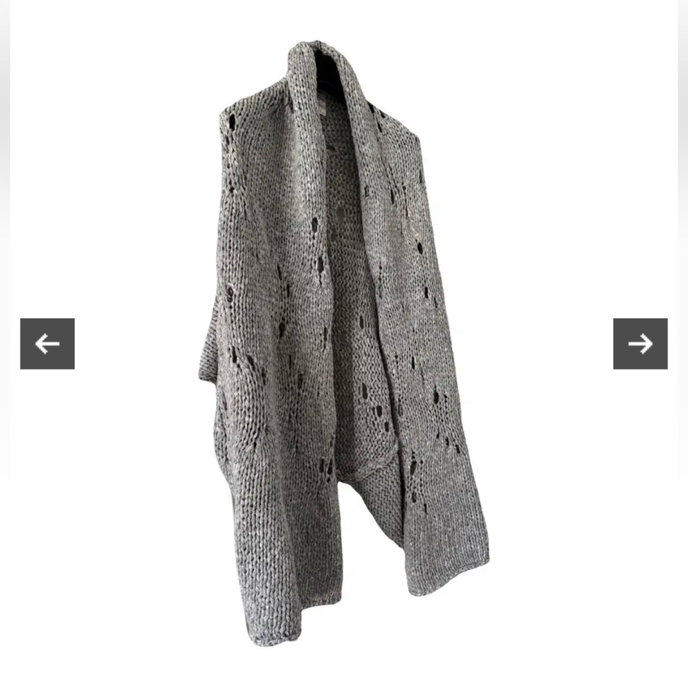 Vivienne Westwood Anglomania Gray Knit Open Front Cardigan, s/m, wool blend
